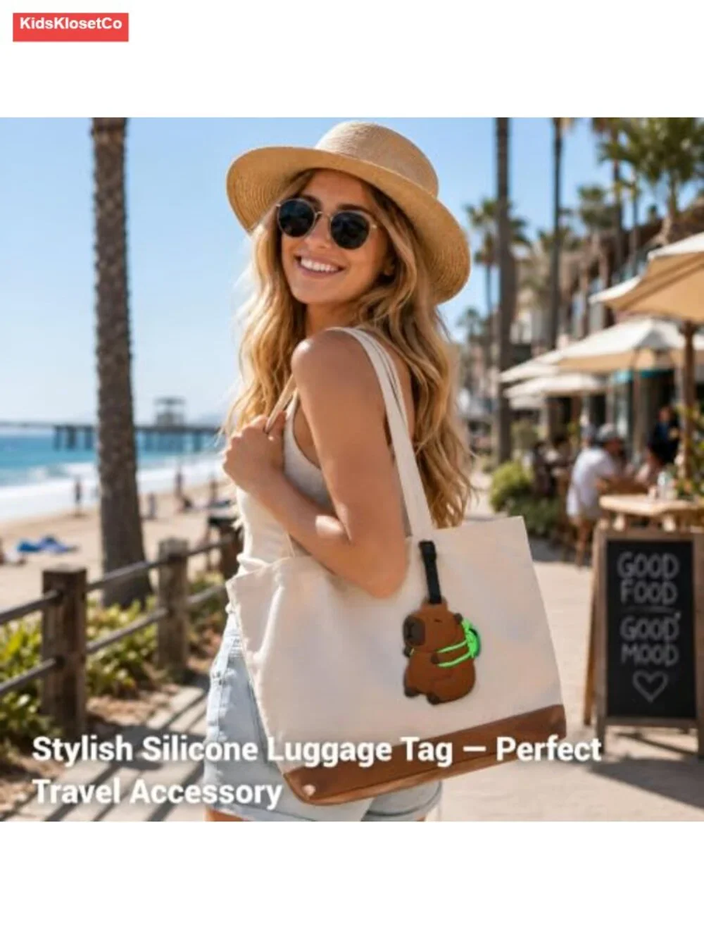 Cute Capybara Silicone Luggage Tag with Writable Contact Panel